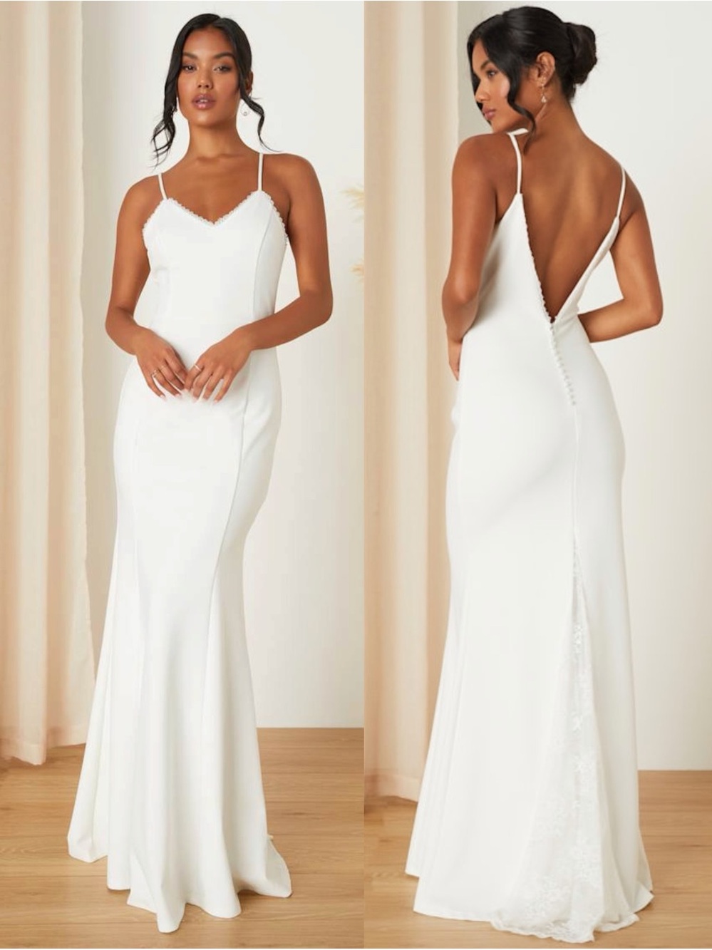 Lulus Taliana White Lace Open Back Wedding Small NWOT Bridal Mermaid Gown